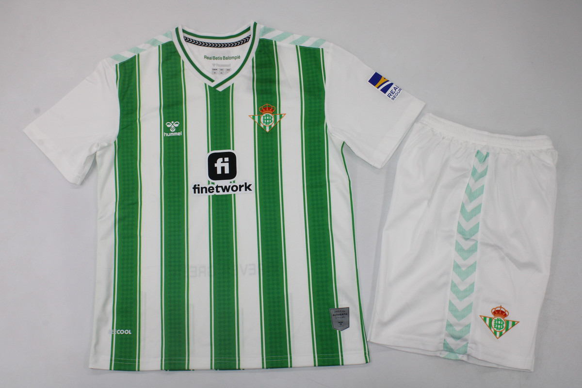 Kids-Real Betis 23/24 Home Soccer Jersey